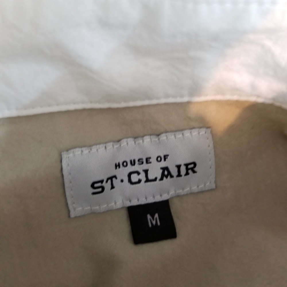 House of St. Claire Blouse Women M Beige Balloon Sleeve Italian Fabric USA Made - Picture 8 of 10